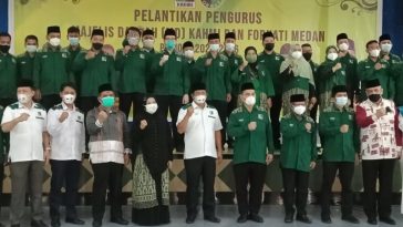 Pelantikan Pengurus MD KAHMI Medan 2021-2026 di Kota Medan, Sumut, pada Sabtu (24/7/2021). Foto Medanposonline.com