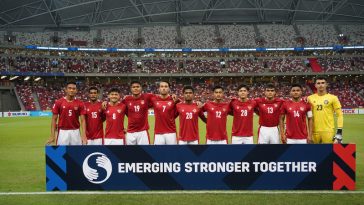 Tim inti Indonesia kontra Singapura dalam laga semifinal kedua Piala AFF 2020 di National Stadium, Singapura, pada Sabtu (25/12/2021). Dokumentasi AFF