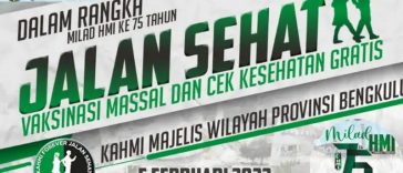 Poster Jalan Sehat oleh MW KAHMI Bengkulu dalam rangka memeriahkan Dies Natalis ke-75 HMI. Dokumentasi Panitia Pelaksana
