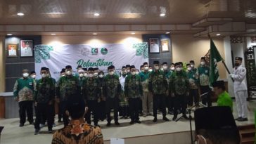 Prosesi pelantikan pengurus MD KAHMI Palangka Raya 2022-2027 di Rumah Jabatan Wali Kota Palangka Raya, Kalteng, pada Sabtu (9/4/2022). Foto Balanganews.com