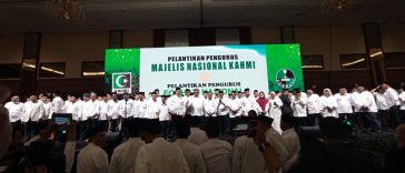 Pelantikan pengurus MN KAHMI 2022-2027 di Jakarta Convention Center (JCC), Jakarta, pada Senin (27/3/2023). LMD MN KAHMI/Fatah Sidik