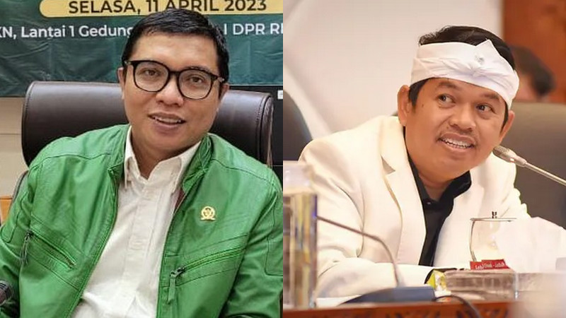 Kolase foto Ketua MN KAHMI Bidang BUMN, Ahmad Baidowi alias Awiek (kiri) dan eks Presidium MN KAHMI Jabar, Dedi Mulyadi (kanan). Dokumentasi PPP dan DPR