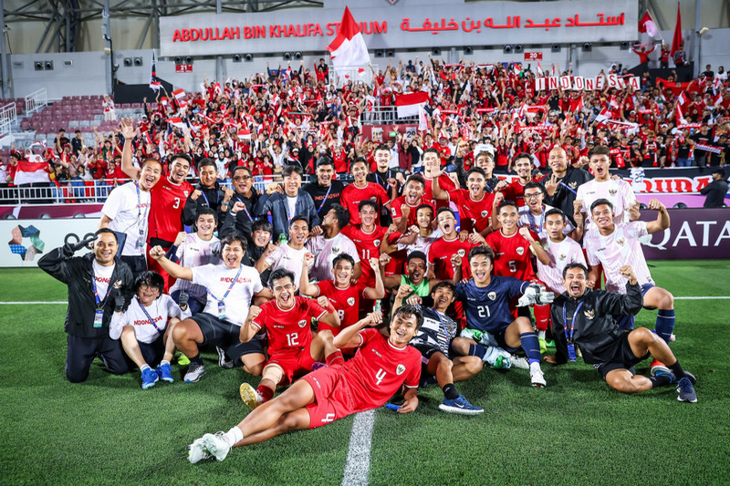 Para pemain timnas Indonesia U-23 yang berlaga pada Piala Asia (AFC Cup) U-23 2024 di Qatar. Dokumentasi PSSI