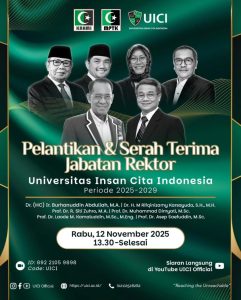Prof. Laode Akhiri Masa Bakti, Prof. Asep Saefuddin Jabat Rektor UICI Periode 2025–2029